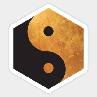 Yin Yang Zen Meditation Yoga Gold Black Sticker